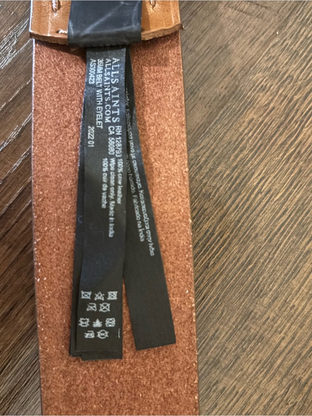 New All Saints Brown Leather Belt - Picture 4 of 7